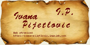 Ivana Pijetlović vizit kartica